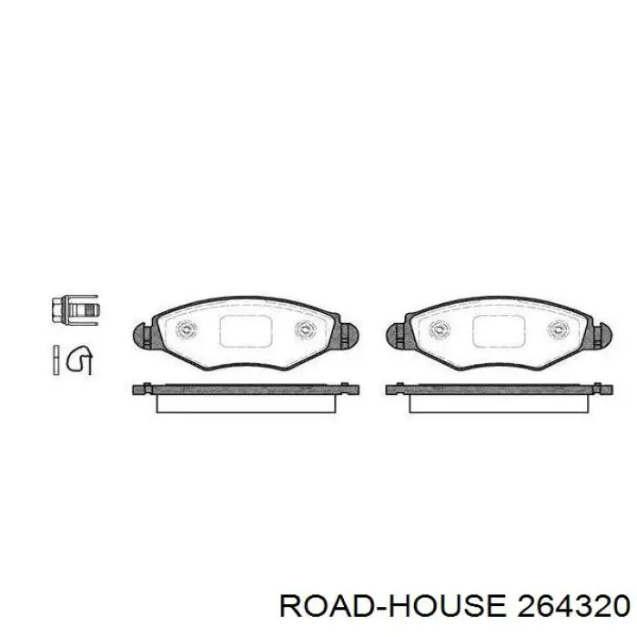 Klocki hamulcowe przednie tarczowe Road House 264320 cena, od 22,42 USD