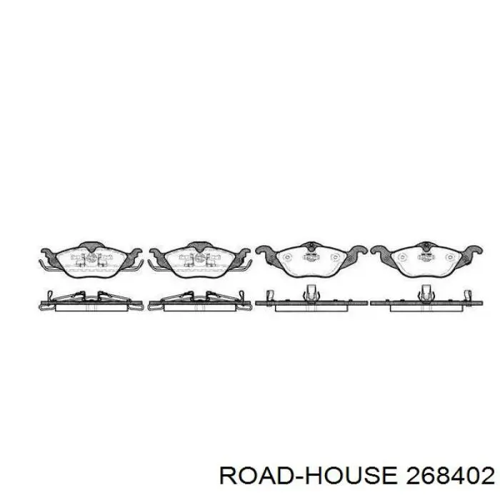 Klocki hamulcowe przednie tarczowe Road House 268402 cena, od 26,87 USD