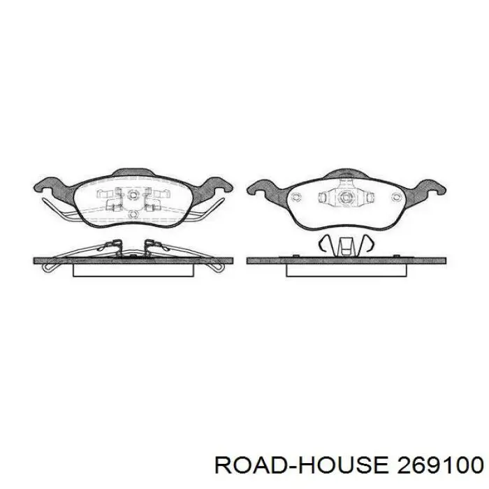 Klocki hamulcowe przednie tarczowe Road House 269100 cena, od 26,77 USD