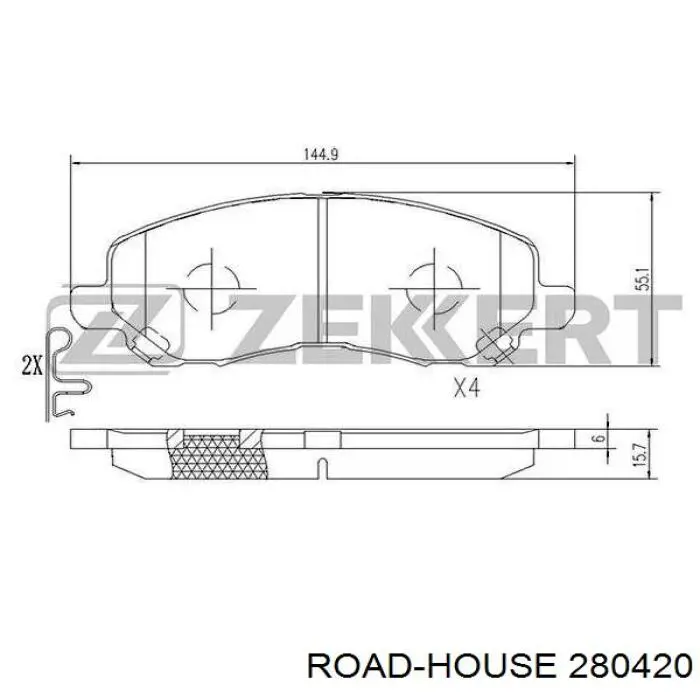 Klocki hamulcowe przednie tarczowe Road House 280420 cena, od 25,53 USD