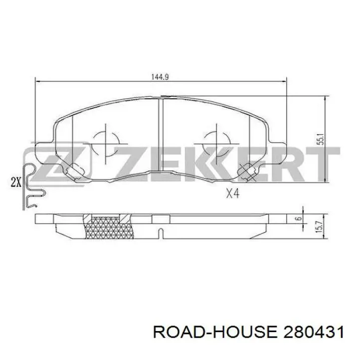 Klocki hamulcowe przednie tarczowe Road House 280431 cena, od 25,53 USD