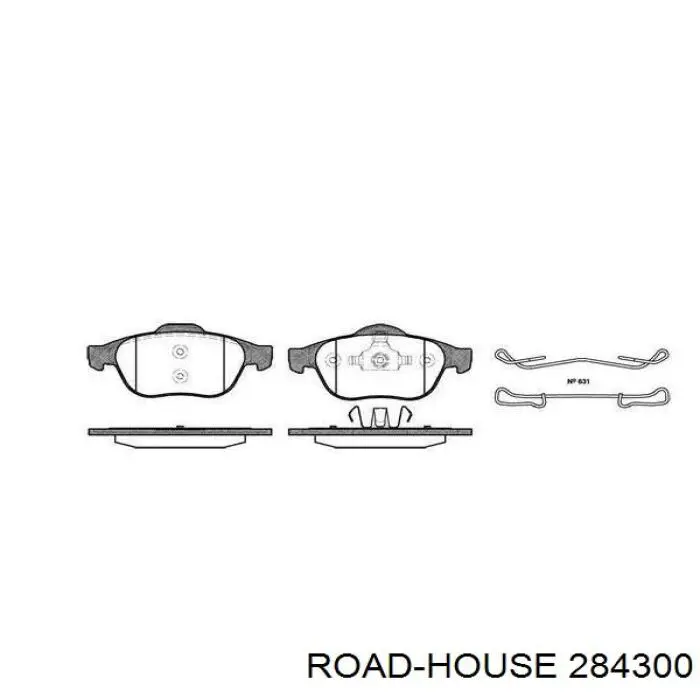Klocki hamulcowe przednie tarczowe Road House 284300 cena, od 28,39 USD