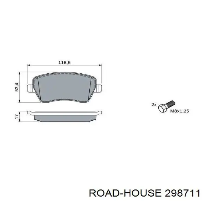 Do koszyka 298711 Road House Klocki hamulcowe przednie tarczowe