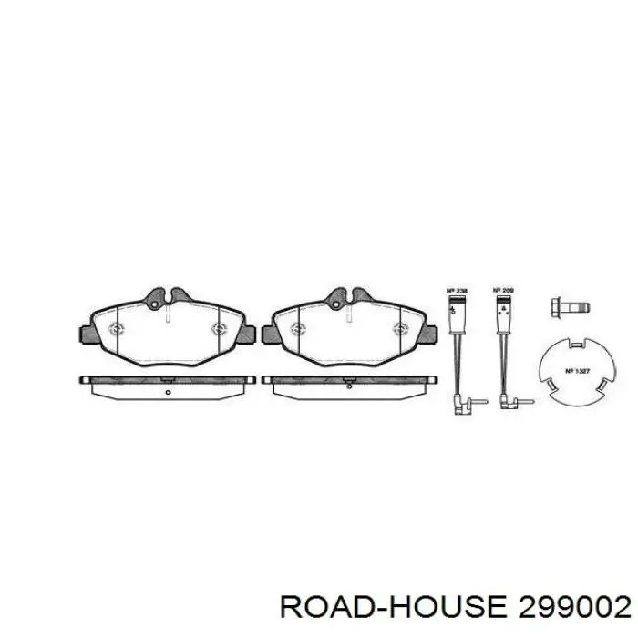 Klocki hamulcowe przednie tarczowe Road House 299002 cena, od 31,61 USD