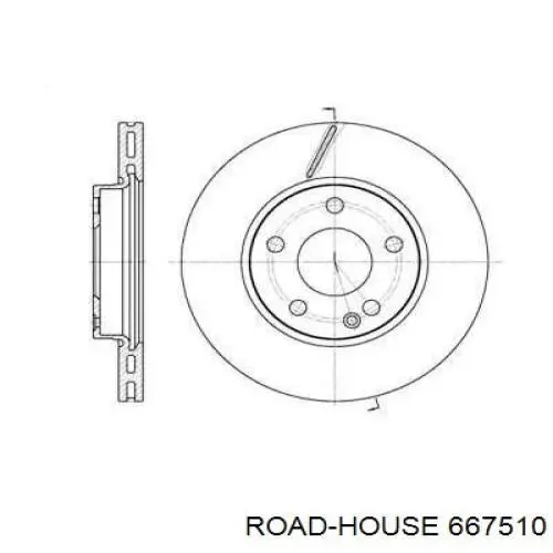 Tarcza hamulcowa przednia Road House 667510 cena, od 48,78 USD