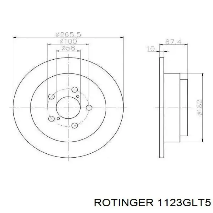 1123GLT5 Rotinger tarcza hamulcowa tylna