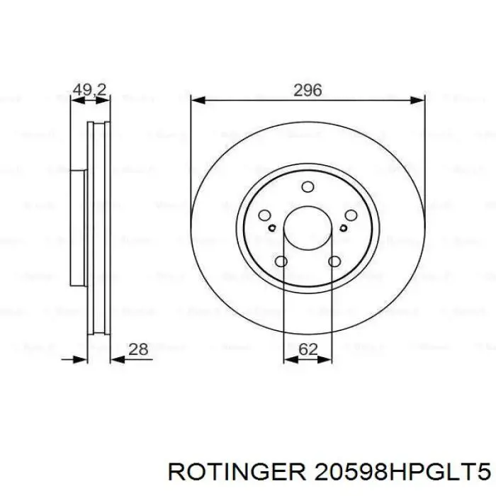 20598HPGLT5 Rotinger Tarcza hamulcowa przednia