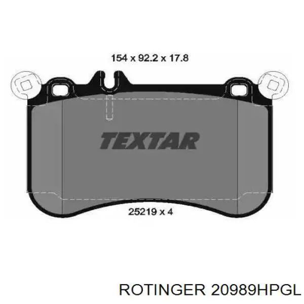 Tarcza hamulcowa przednia Rotinger 20989HPGL cena, od 116,89 USD