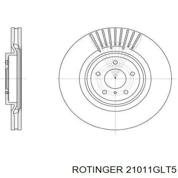 21011GLT5 Rotinger Tarcza hamulcowa przednia