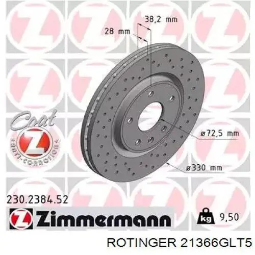 21366-GLT5 Rotinger tarcza hamulcowa przednia