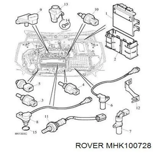 Sonda lambda, czujnik tlenu Rover MHK100728 cena, od 76,70 USD