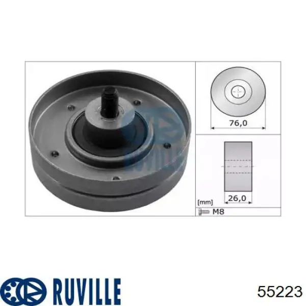 Rolka napinacza paska napędowego 55223 Ruville