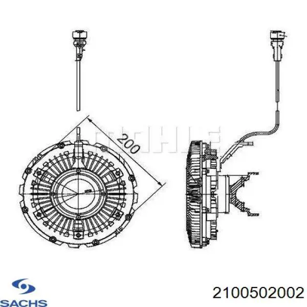 Sprzęgło wiskotyczne wentylatora chłodzenia Sachs 2100502002 cena, od 543,80 USD
