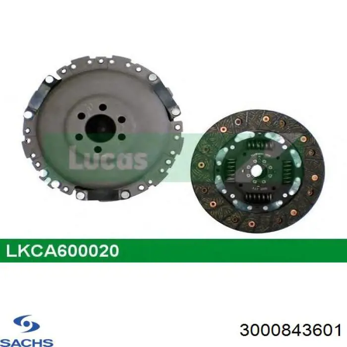 Zestaw sprzęgła (3 części) Sachs 3000843601 cena, od 143,53 USD