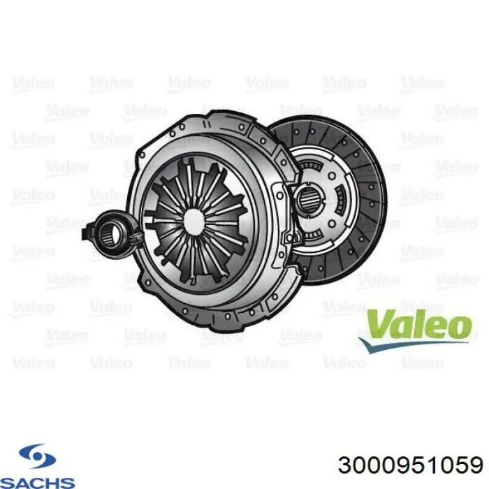 Zestaw sprzęgła (3 części) Sachs 3000951059 cena, od 100,62 USD