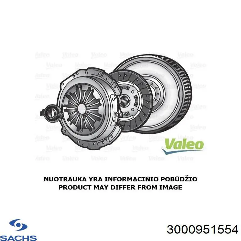 Zestaw sprzęgła (3 części) Sachs 3000951554 cena, od 120,88 USD