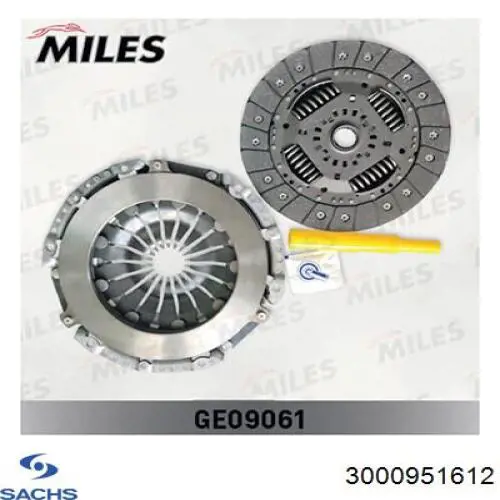 Zestaw sprzęgła (3 części) Sachs 3000951612 cena, od 120,98 USD