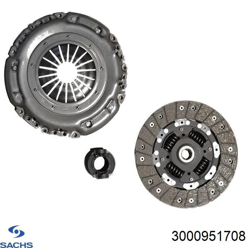 Zestaw sprzęgła (3 części) Sachs 3000951708 cena, od 156,28 USD