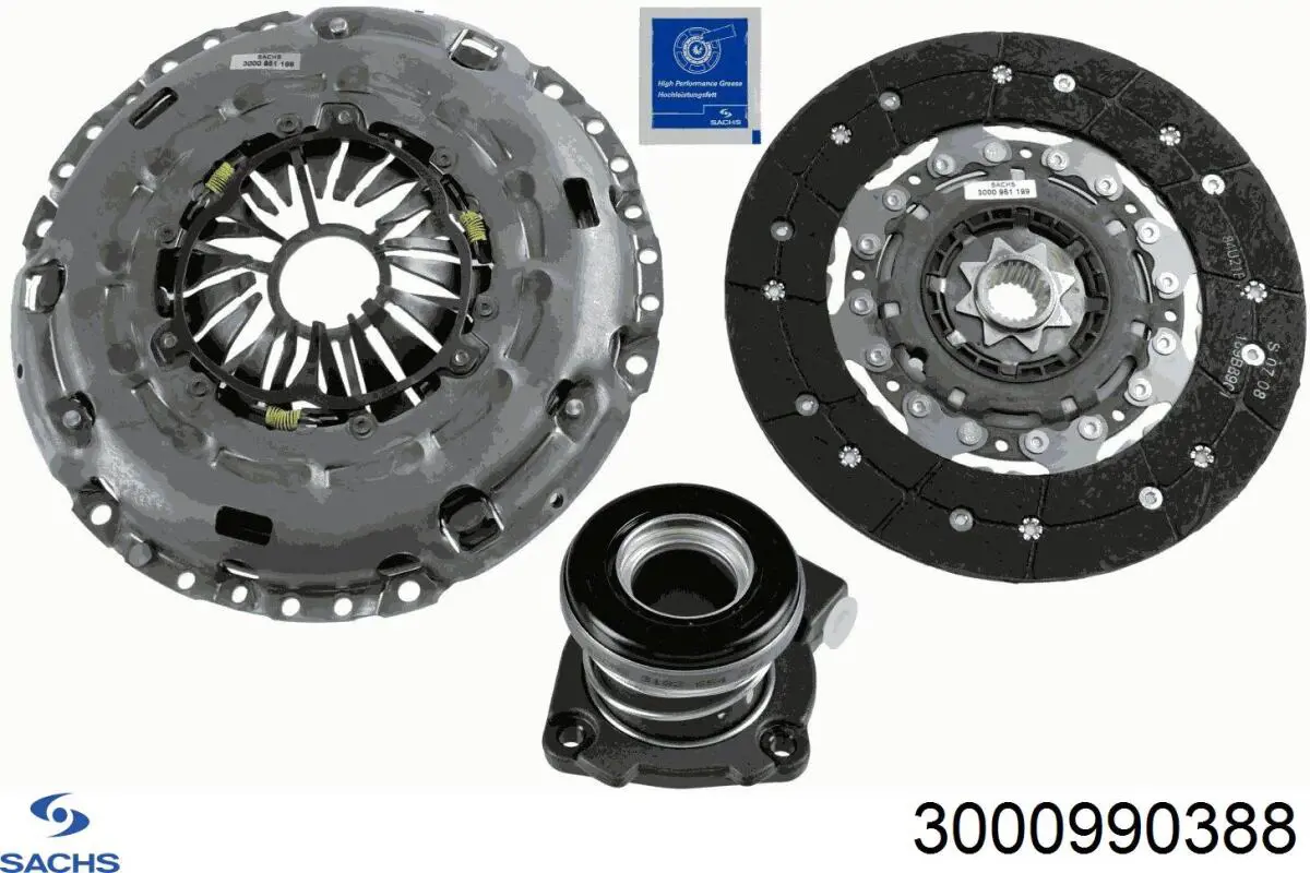 Zestaw sprzęgła (3 części) Sachs 3000990388 cena, od 346,45 USD