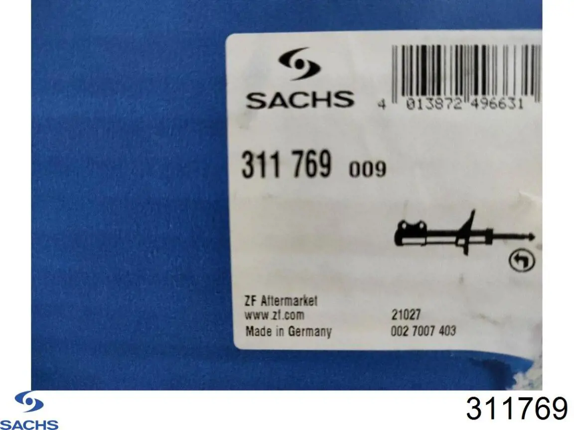 Do koszyka 311769 Sachs Amortyzator przedni lewy