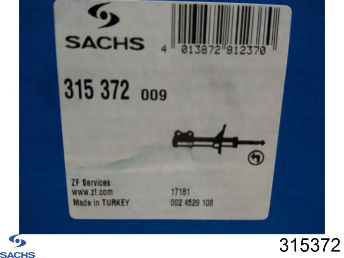 Do koszyka 315372 Sachs Amortyzator przedni lewy