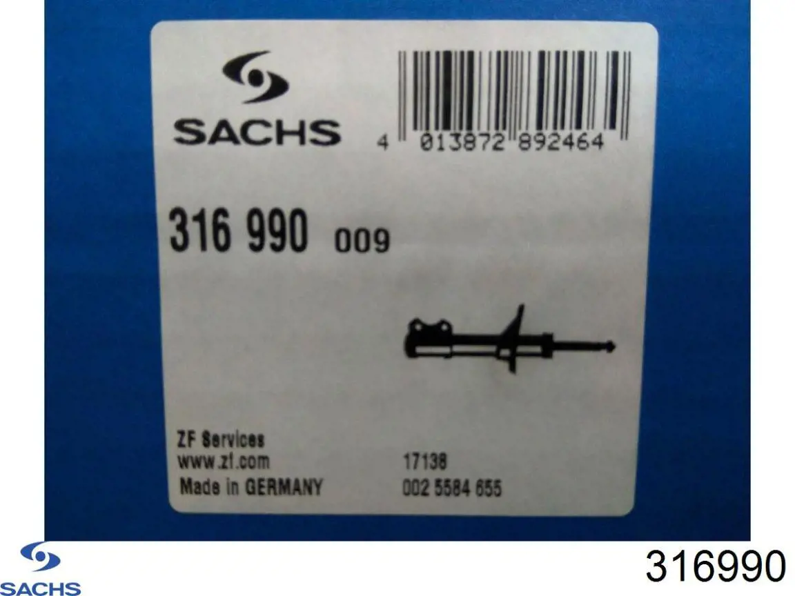 Amortyzator przedni Sachs 316990 cena, od 53,33 USD