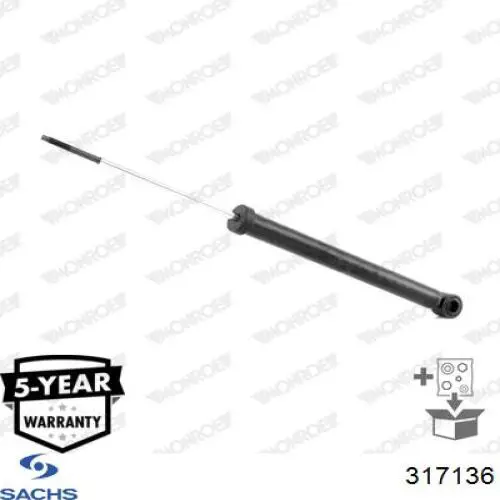 Amortyzator tylny Sachs 317136 cena, od 55,22 USD