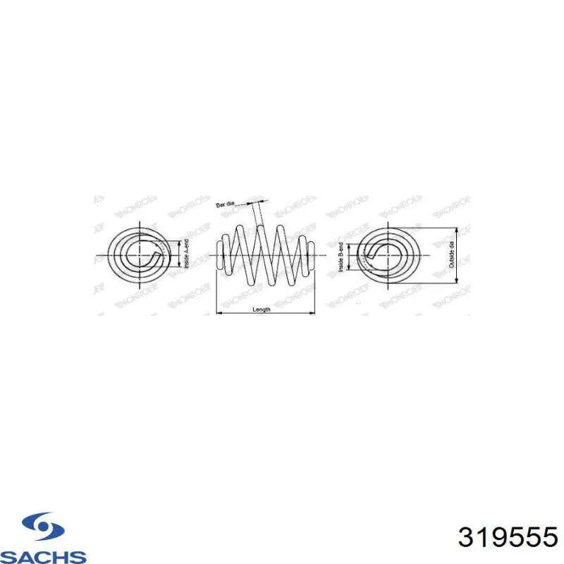 Amortyzator przedni Sachs 319555 cena, od 87,77 USD