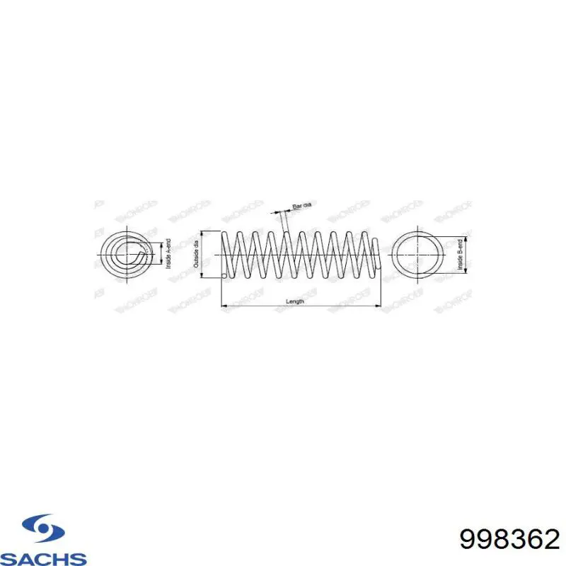 Do koszyka 998362 Sachs Sprężyna przednia
