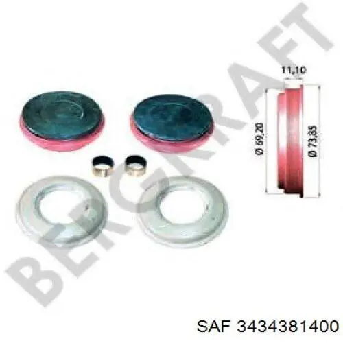 Zestaw naprawczy zacisku hamulcowego przedniego SAF 3434381400 cena, od 20,84 USD