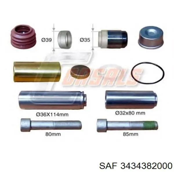 3434382000 SAF Zestaw naprawczy zacisku hamulcowego tylnego