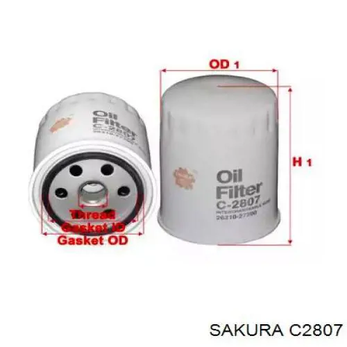 C2807 Sakura Filtr oleju