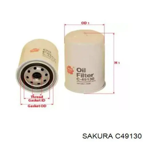 Filtr oleju Sakura C49130 cena, od 5,06 USD