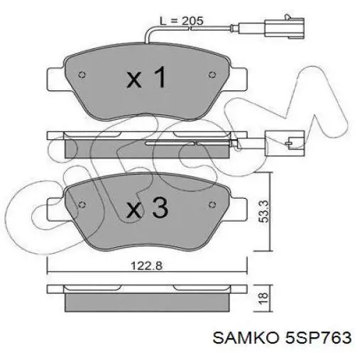 Klocki hamulcowe przednie tarczowe Samko 5SP763 cena, od 25,67 USD