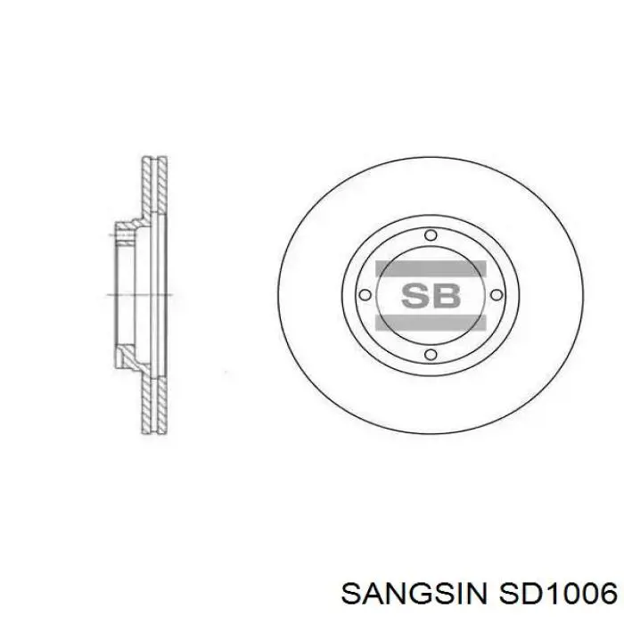 SD1006 Sangsin Tarcza hamulcowa tylna