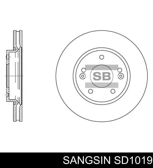 SD1019 Sangsin Tarcza hamulcowa przednia
