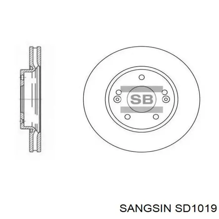 Tarcza hamulcowa przednia Sangsin SD1019 cena, od 46,18 USD