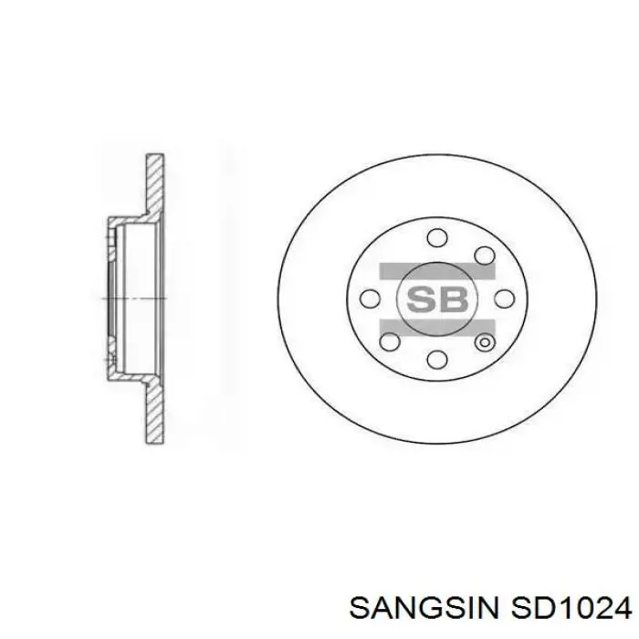 Do koszyka SD1024 Sangsin Tarcza hamulcowa tylna