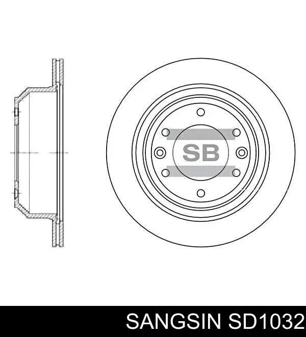 SD1032 Sangsin Tarcza hamulcowa tylna