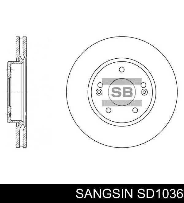 SD1036 Sangsin Tarcza hamulcowa przednia