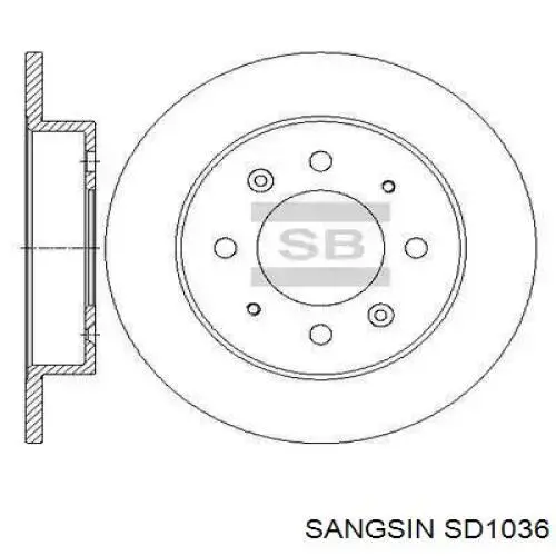 Tarcza hamulcowa przednia Sangsin SD1036 cena, od 47,57 USD