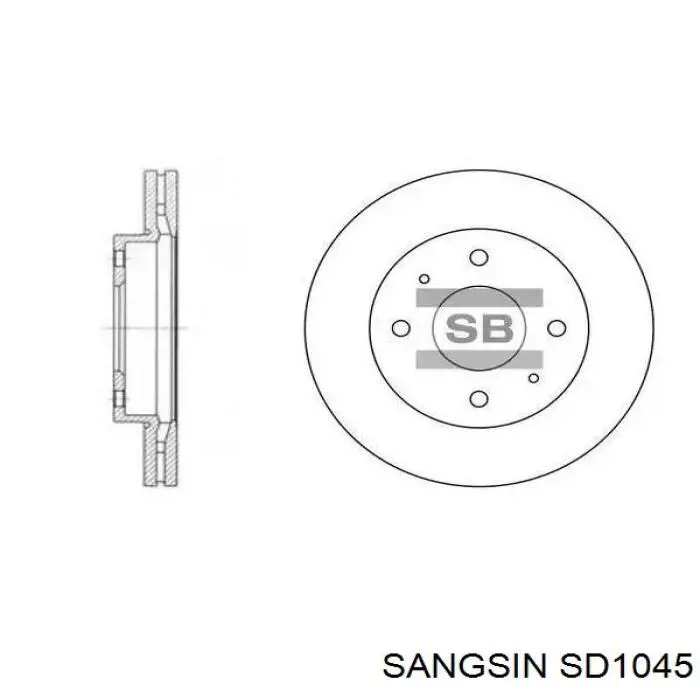 Do koszyka SD1045 Sangsin Tarcza hamulcowa przednia