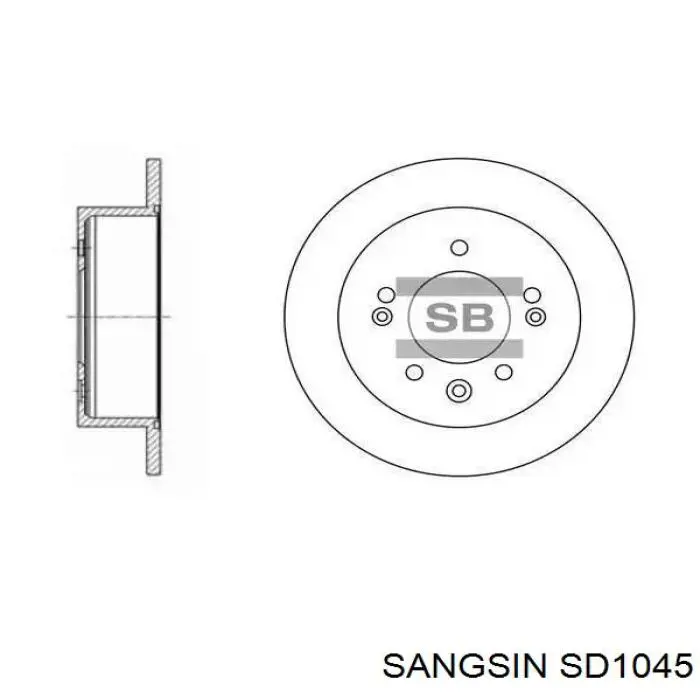 Tarcza hamulcowa przednia Sangsin SD1045 cena, od 43,48 USD