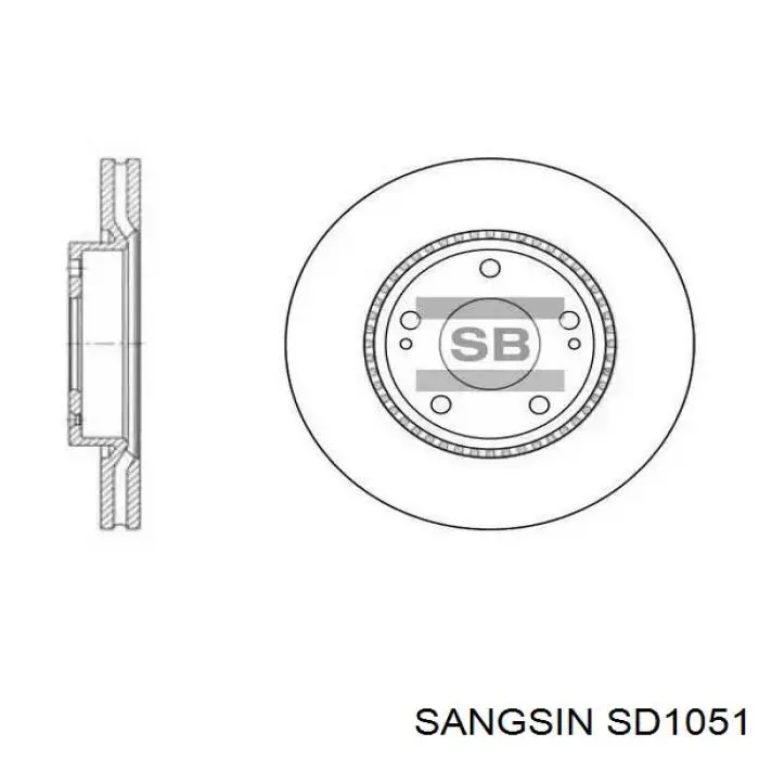 Tarcza hamulcowa przednia Sangsin SD1051 cena, od 47,57 USD