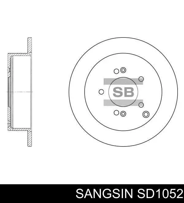 SD1052 Sangsin Tarcza hamulcowa tylna