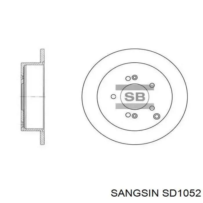Tarcza hamulcowa tylna Sangsin SD1052 cena, od 38,73 USD