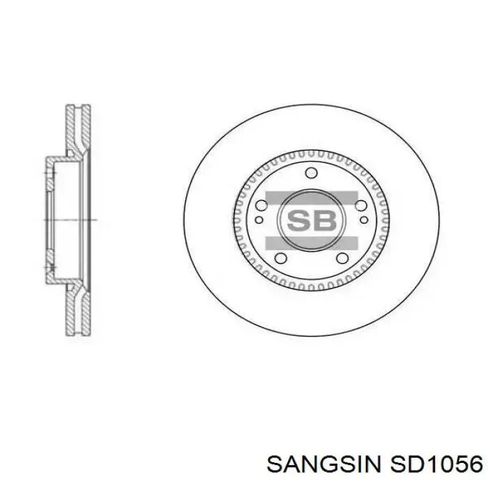 Do koszyka SD1056 Sangsin Tarcza hamulcowa przednia