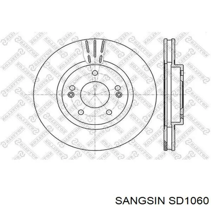 Tarcza hamulcowa przednia Sangsin SD1060 cena, od 52,39 USD