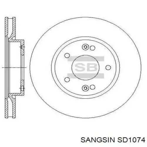 SD1074 Sangsin Tarcza hamulcowa przednia