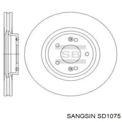 SD1075 Sangsin Tarcza hamulcowa przednia